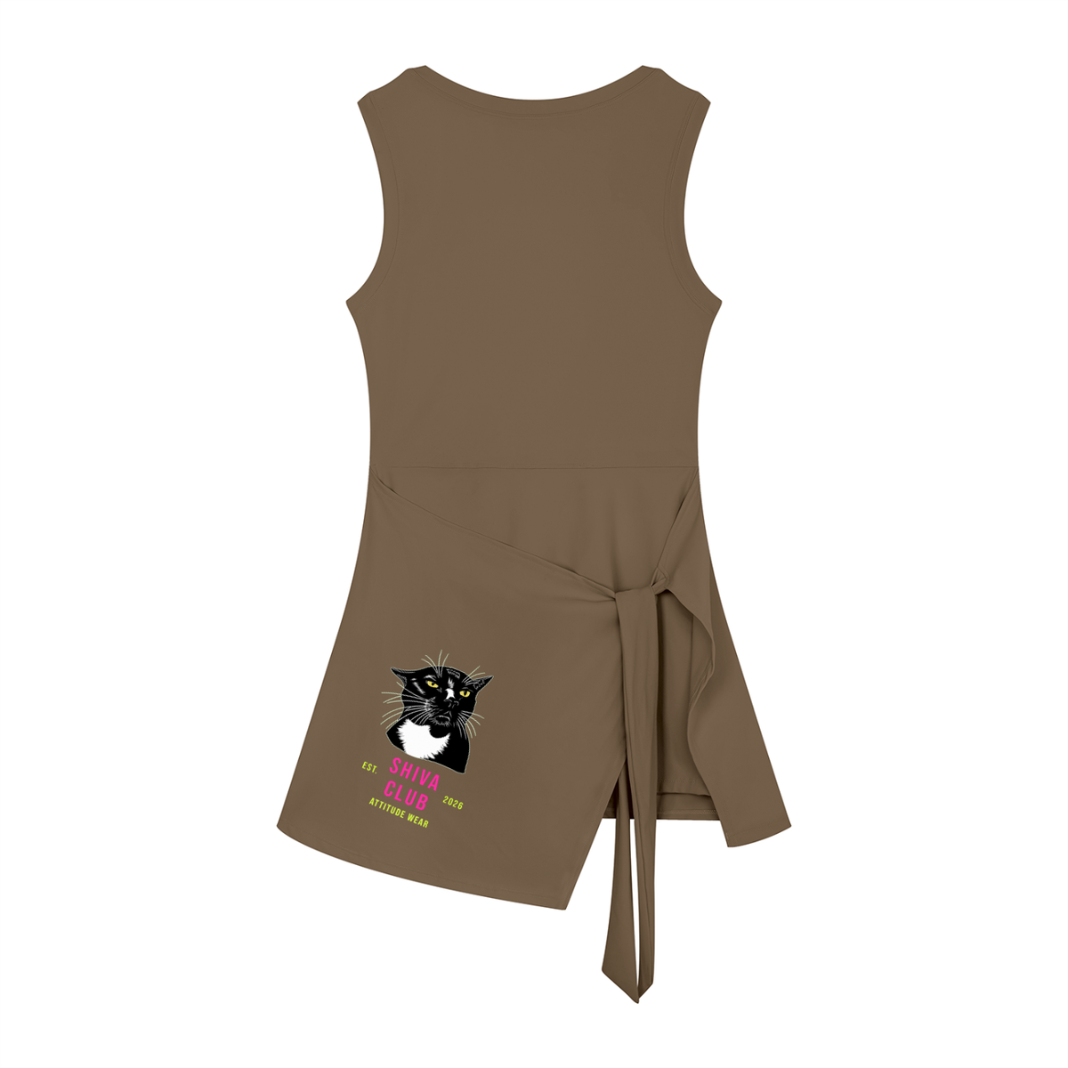 Club - Wrap Stare Dress black/brown
