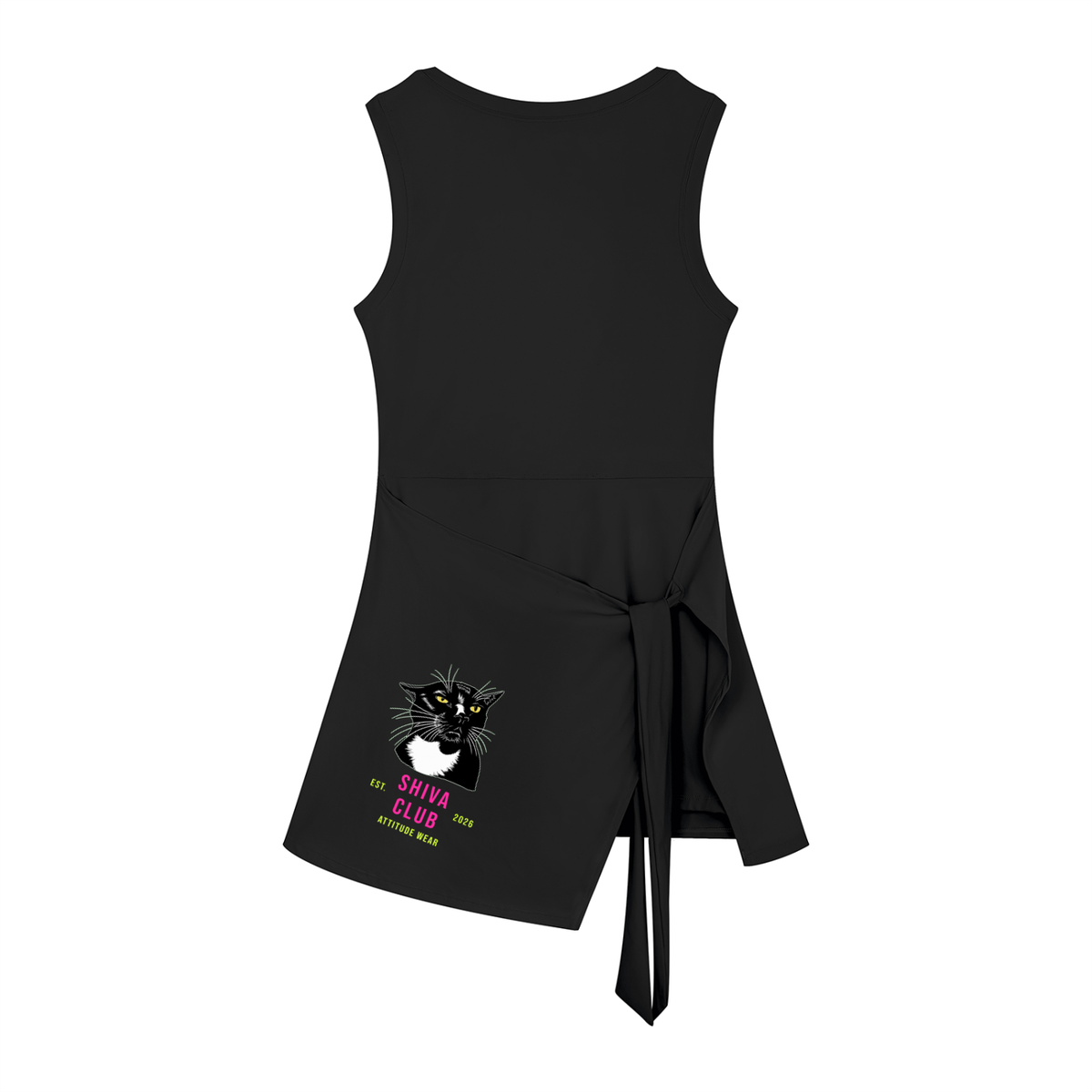 Club - Wrap Stare Dress black/brown
