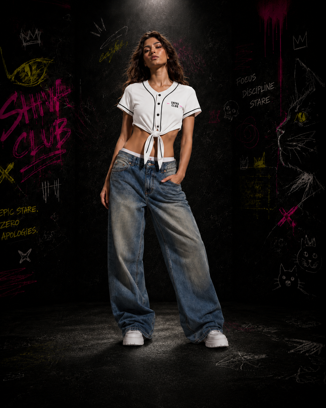 Club Baseball Piping Top white